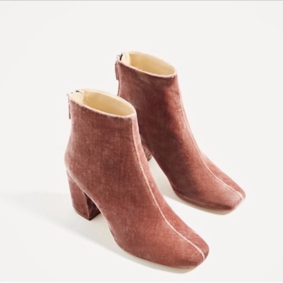 Zara Shoes - ✨SALE!✨ Zara | Pink Velvet Boots 3”